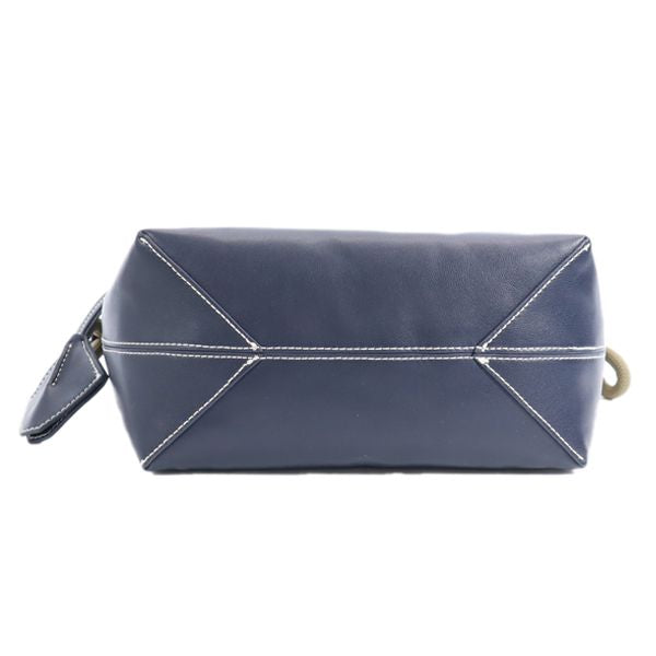 未使用 nano universe ナノユニバース ODORANTES 異素材コンビ ショルダーバッグ 紺×白グレー レディース