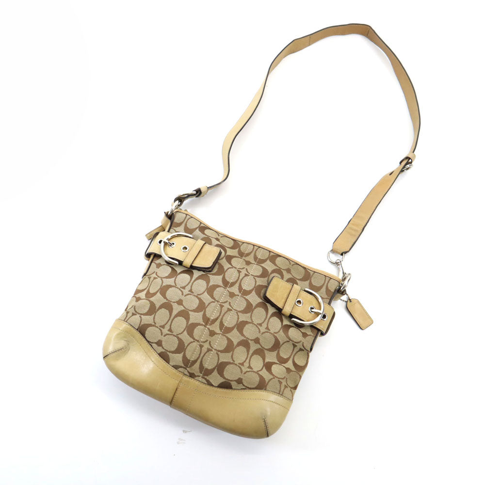 コーチ E065-3574 シグネチャー柄 ショルダーバッグ ベージュ系 COACH レディース