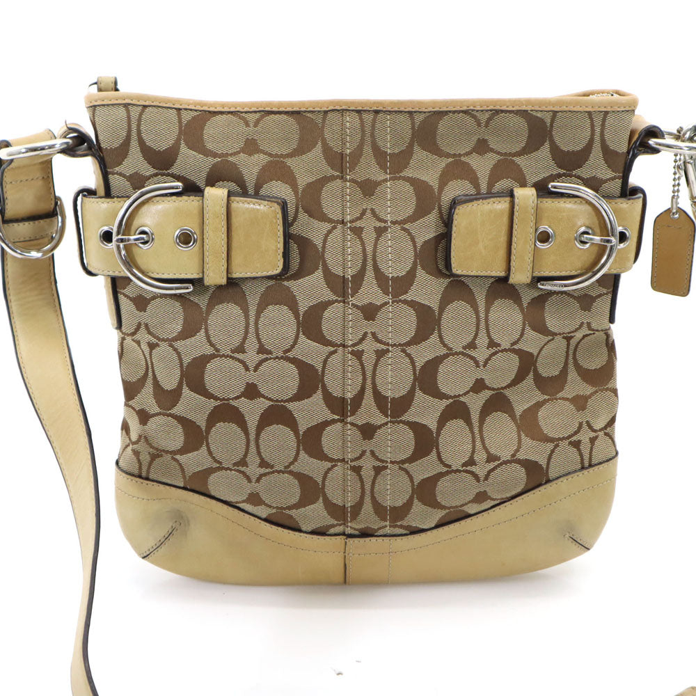 コーチ E065-3574 シグネチャー柄 ショルダーバッグ ベージュ系 COACH レディース