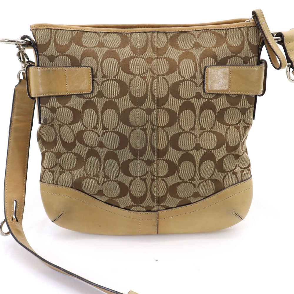 コーチ E065-3574 シグネチャー柄 ショルダーバッグ ベージュ系 COACH レディース
