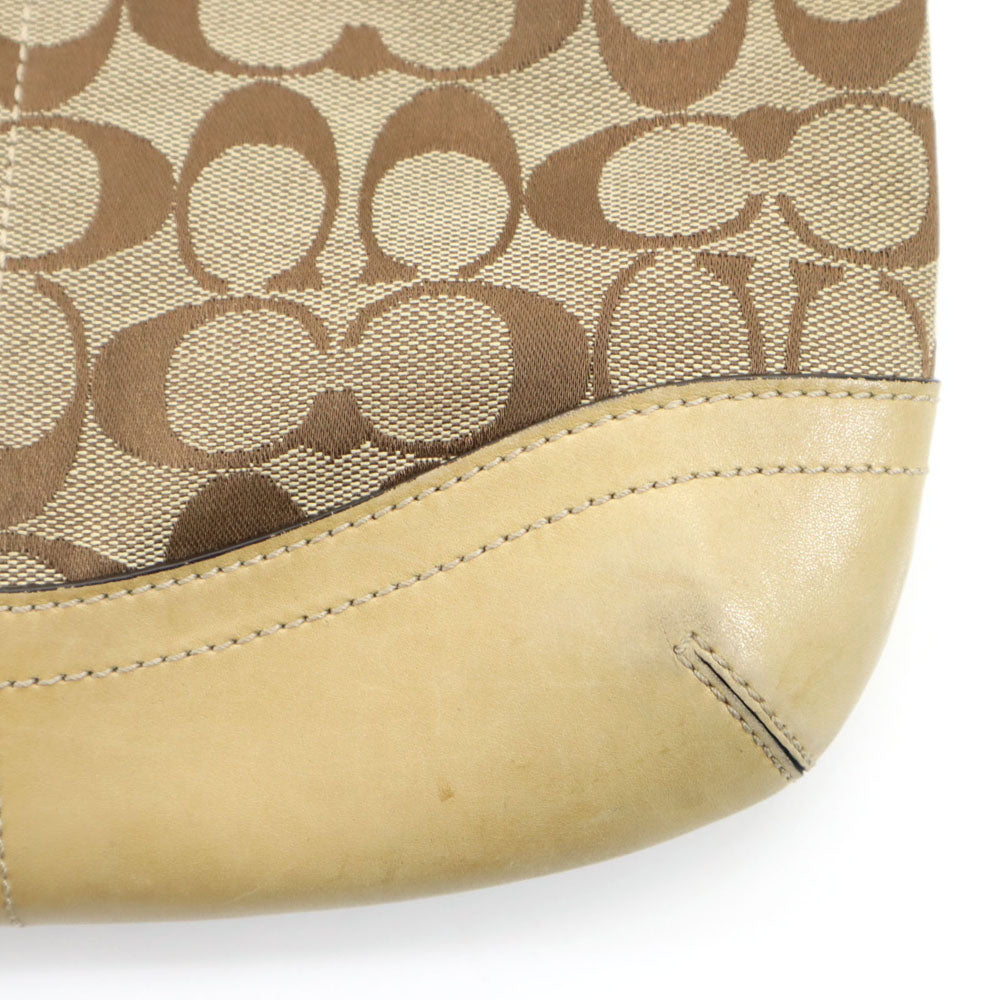 コーチ E065-3574 シグネチャー柄 ショルダーバッグ ベージュ系 COACH レディース