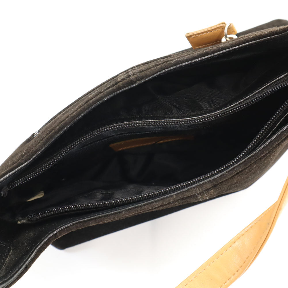 ヴィンセントヴァレンティノ スエード調 ショルダーバッグ ブラック レディース