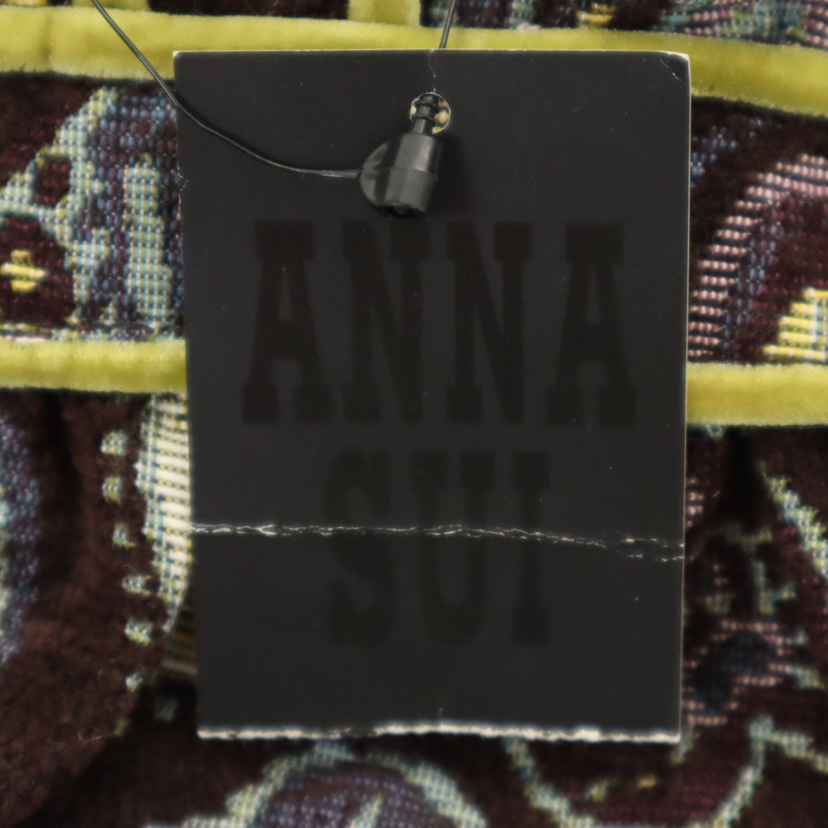 未使用 ANNA SUI アナスイ 日本製 ゴブラン織り ハート柄 ハンドバッグ ブラウン系 レディース