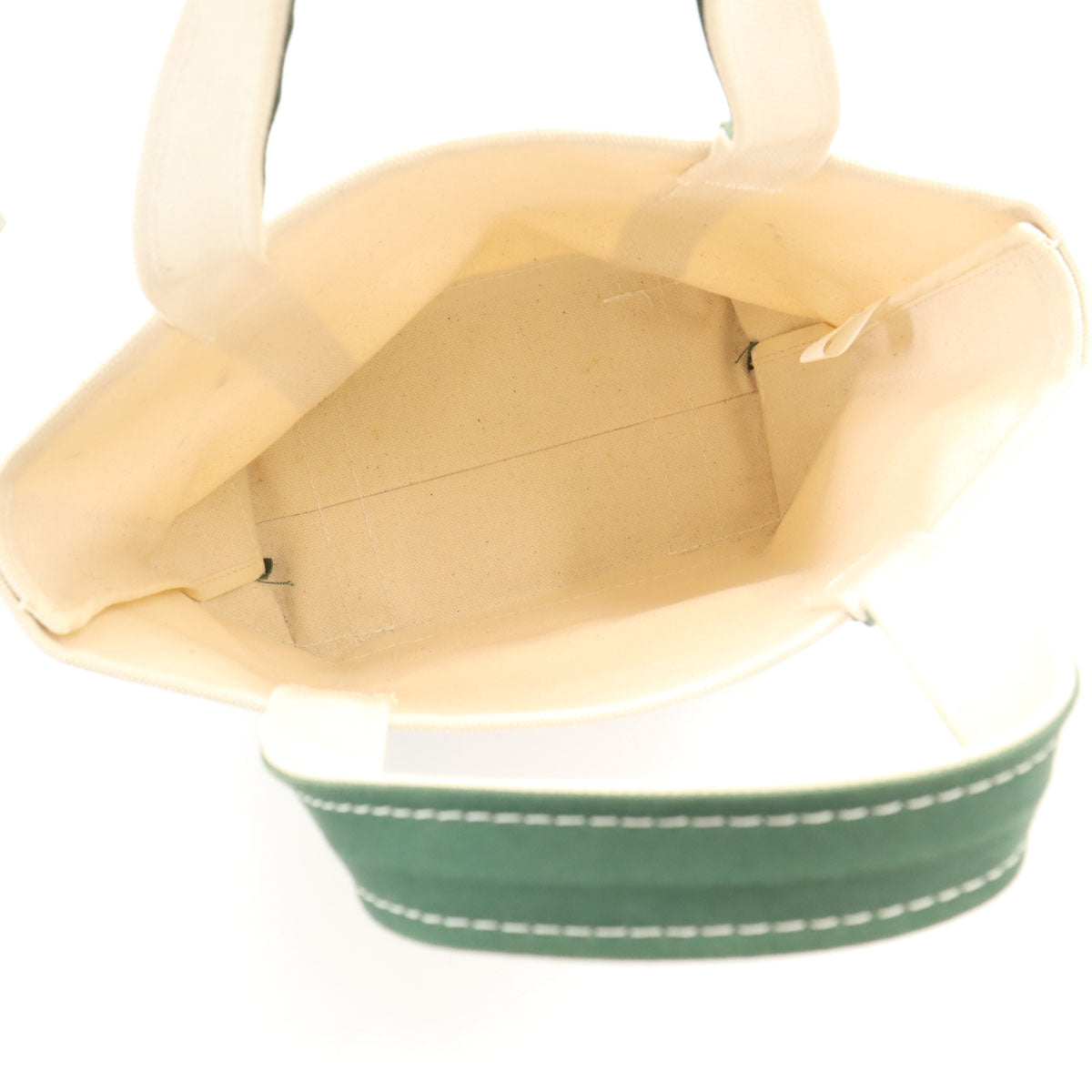 ORCIVAL オーシバル 日本製 キャンバス トートバッグ 白×緑 レディース