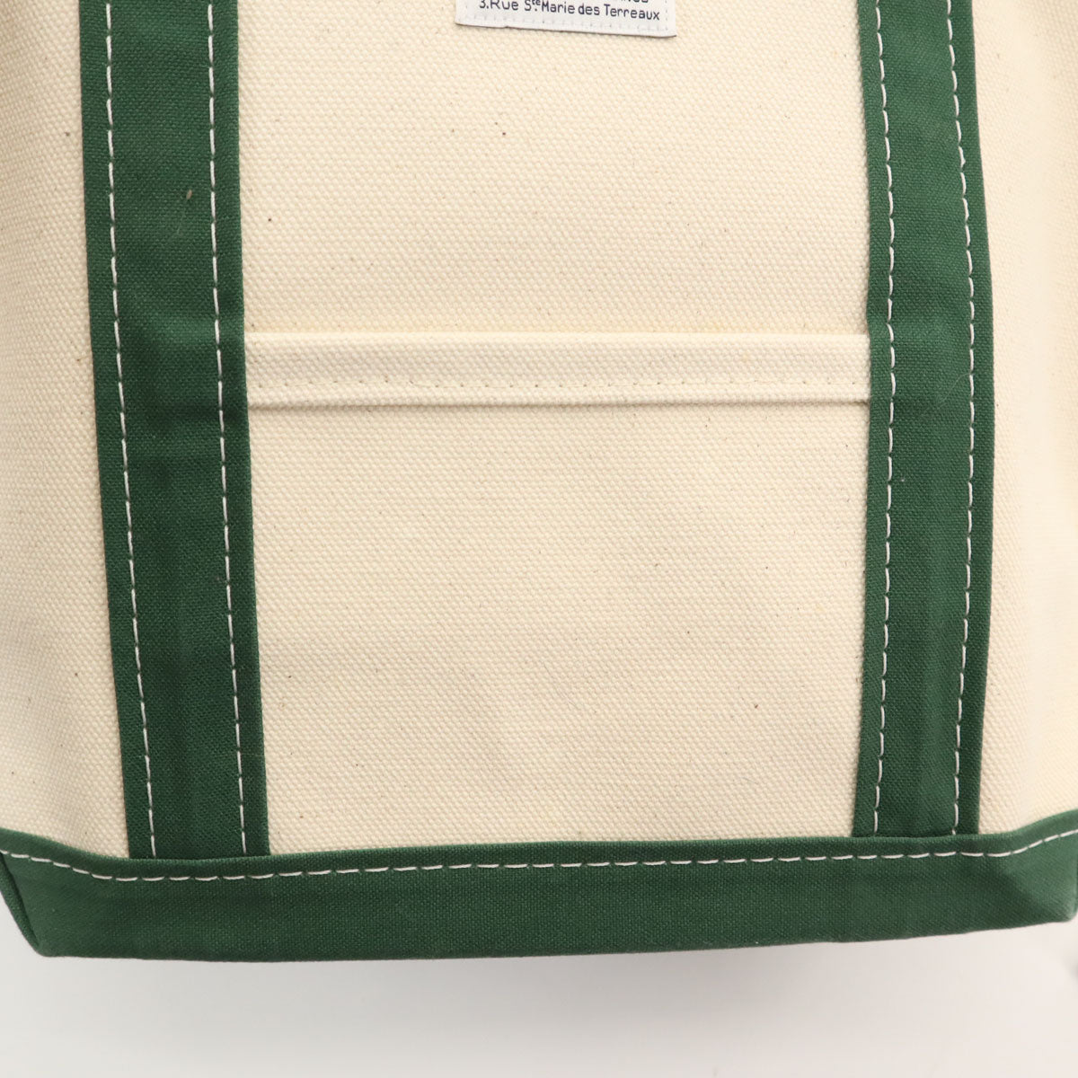 ORCIVAL オーシバル 日本製 キャンバス トートバッグ 白×緑 レディース