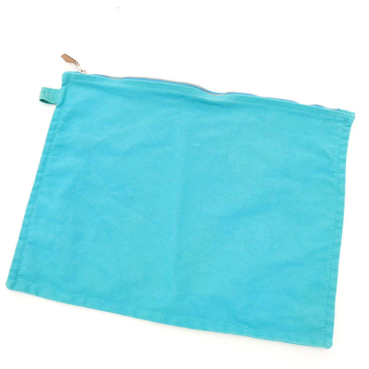 HERMES エルメス フランス製 キャンパス クラッチバッグ 水色 フラットポーチ レディース
