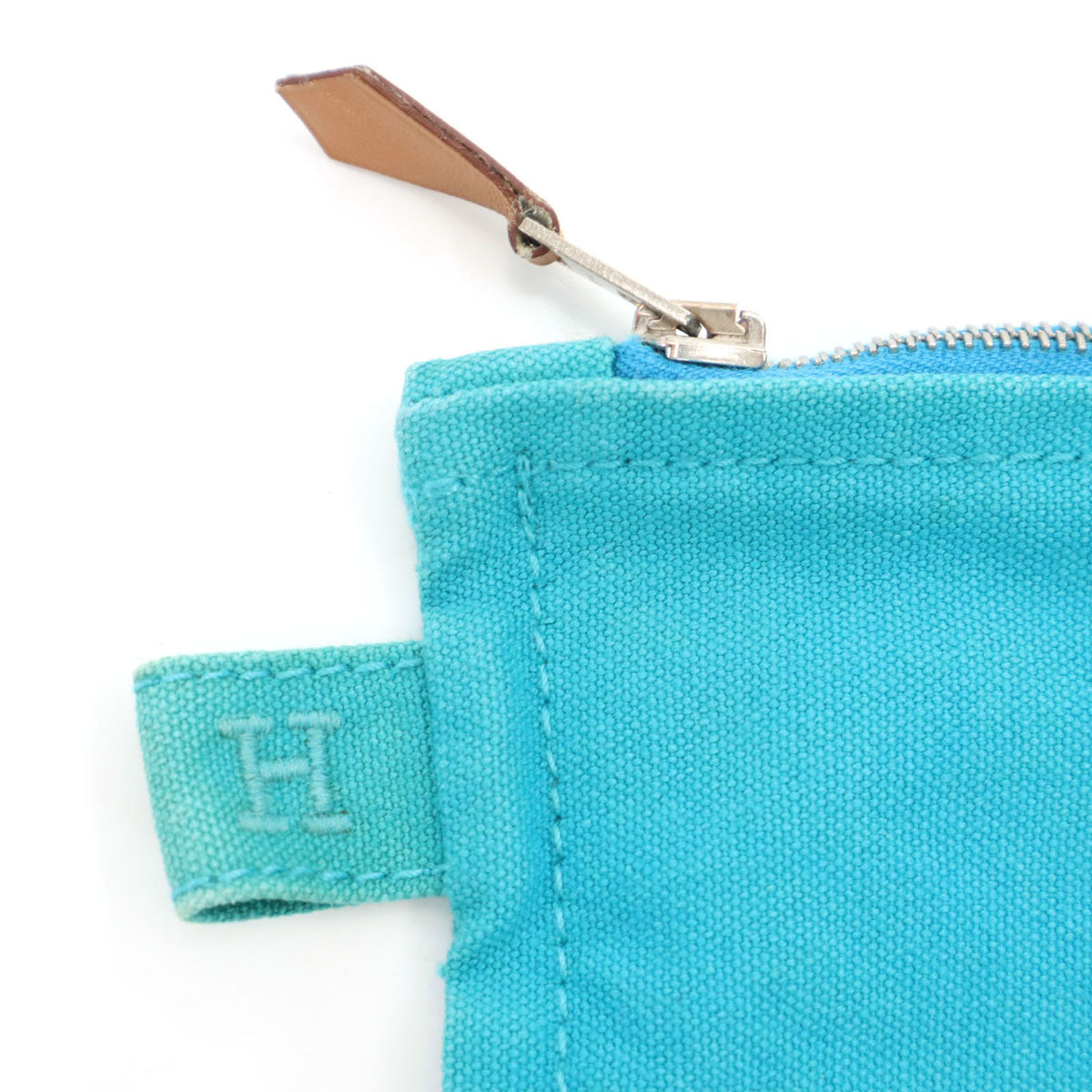 HERMES エルメス フランス製 キャンパス クラッチバッグ 水色 フラットポーチ レディース