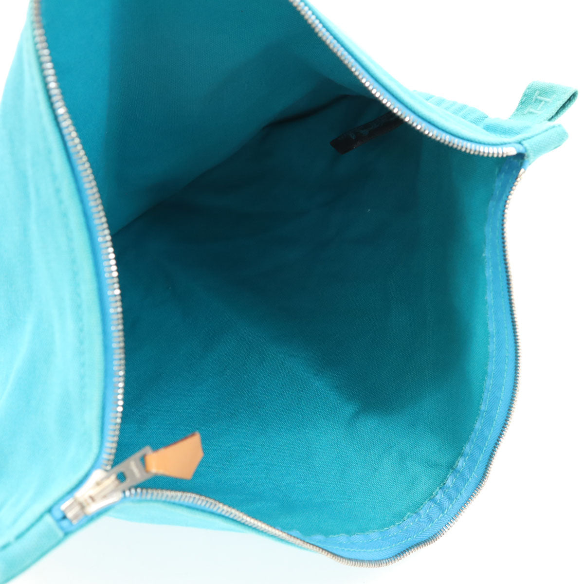 HERMES エルメス フランス製 キャンパス クラッチバッグ 水色 フラットポーチ レディース