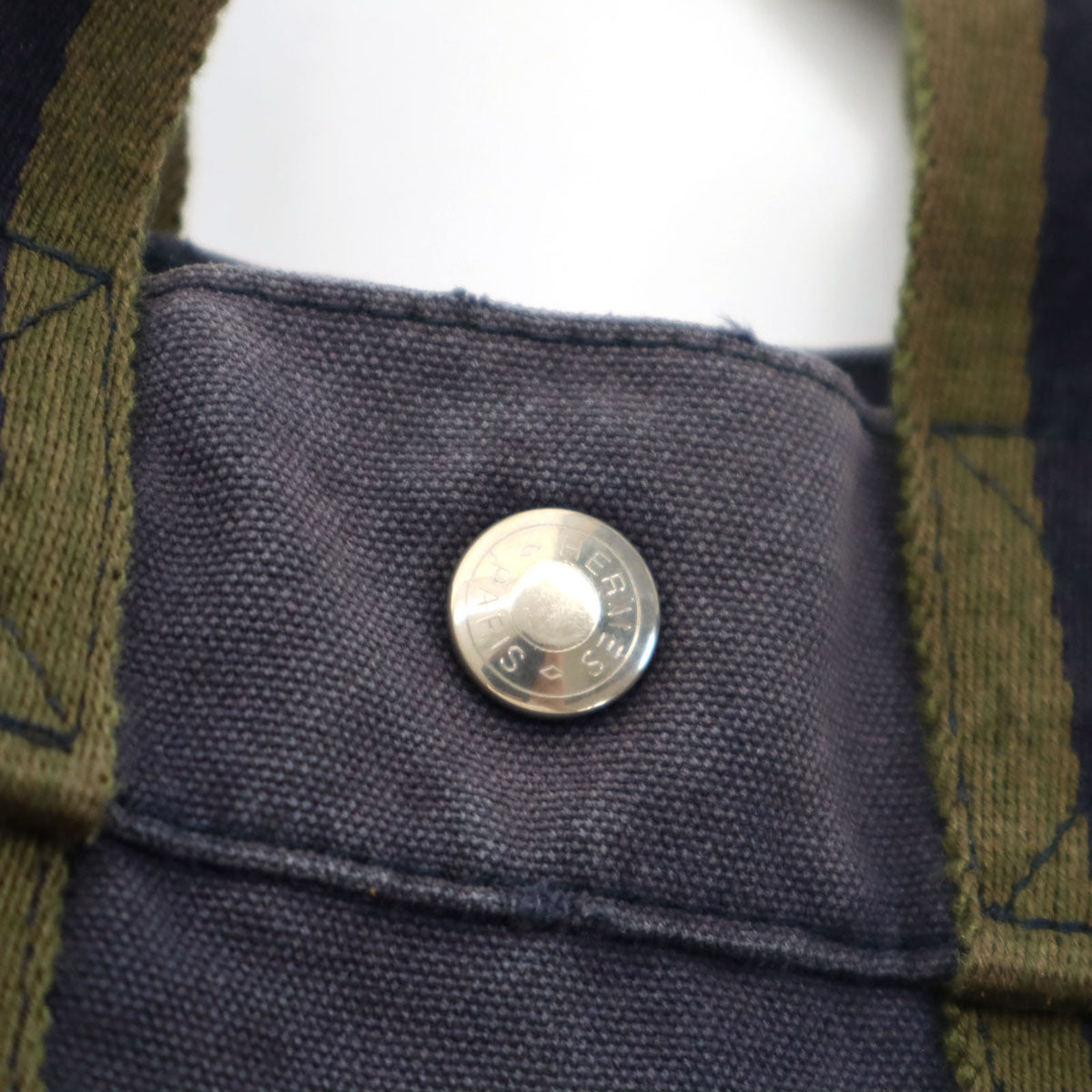 HERMES エルメス フランス製 フールトゥPM キャンバス トートバッグ ネイビー 廃番 レディース