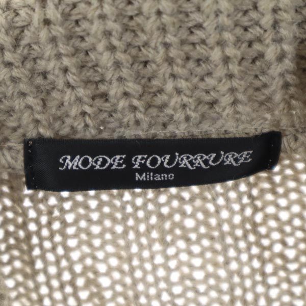 MODE FOURRURE モードフルーレ モヘヤブレンド 長袖 ニット ワンピース ベージュ オフタートルネック ウエストベルト レディース