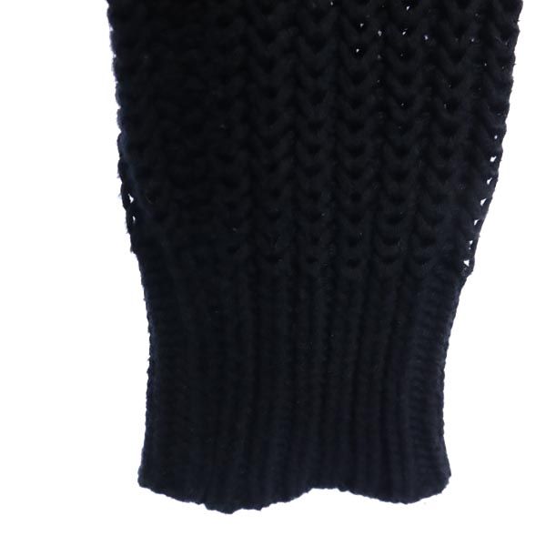 RALPH LAUREN ラルフローレン ケーブル編み 長袖 Vネック コットンニット セーター XXS 黒 レディース