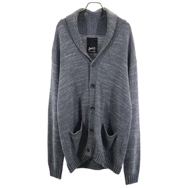 DENHAM デンハム ウールブレンド 長袖 コットンニット ショールカラー カーディガン L グレー系 メンズ