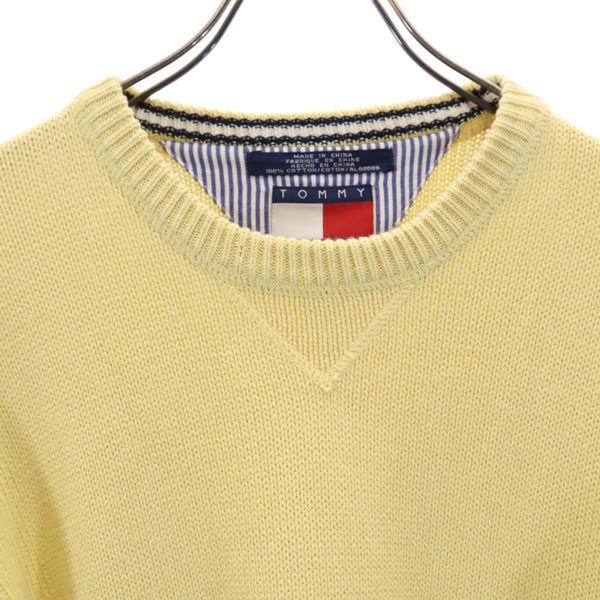 TOMMY HILFIGER トミーヒルフィガー 90s オールド 長袖 セーター S 黄色 ニット メンズ
