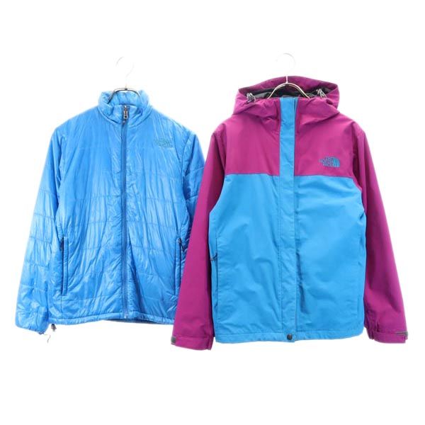 THE NORTH FACE ノースフェイス NPW15075 3WAY ナイロンジャケット M ブルー系 アウトドア 中綿ライナー レディース