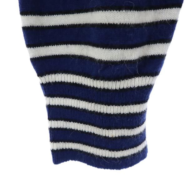 Paul Smith ポールスミス 日本製 カシミヤブレンド ボーダー 長袖 Vネック ニット M 紺系 セーター メンズ