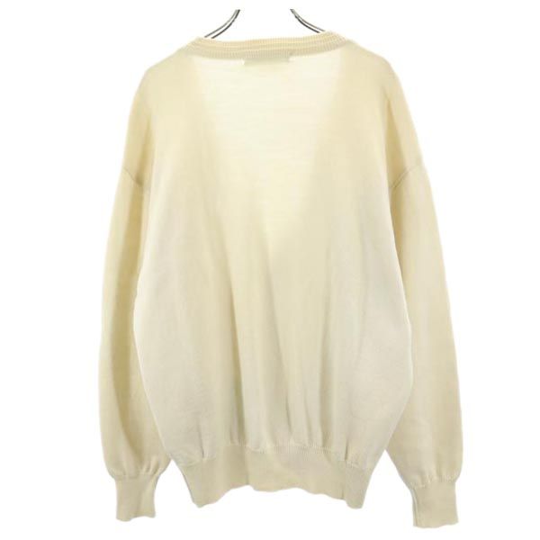 GREENCLUBS グリーンクラブ ロゴ刺繍 長袖 ニットカーディガン 3 アイボリー メンズ