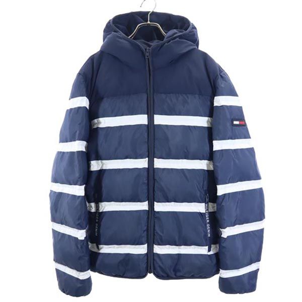 TOMMY HILFIGER トミーヒルフィガー ボーダー 中綿ジャケット M ネイビー系 メンズ
