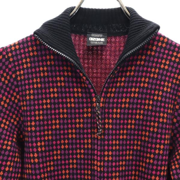 ozone community オゾンコミュニティ 日本製 ウールジャケット F 紫×ピンク×オレンジ フルジップ メンズ