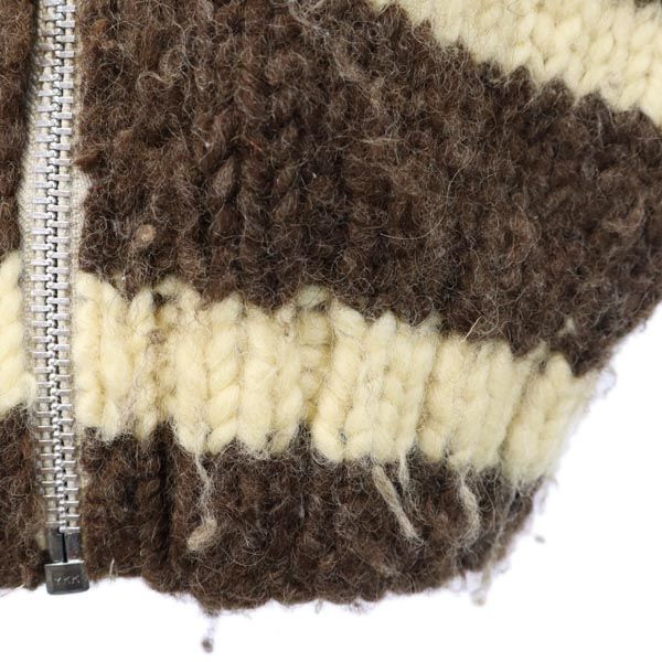 COWICHAN INDIAN カウチンジャケット 茶×ベージュ ニット メンズ