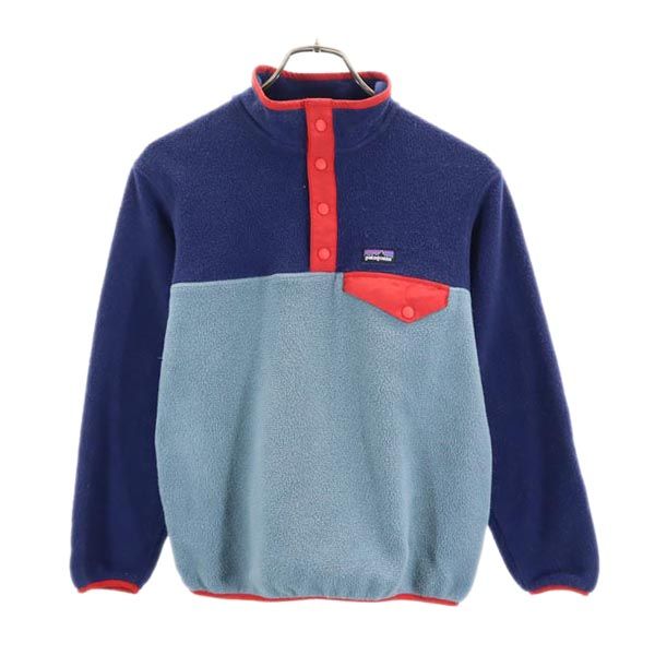 patagonia パタゴニア 65572 ハーフボタン フリースジャケット L 12 紺系 アウトドア キッズ