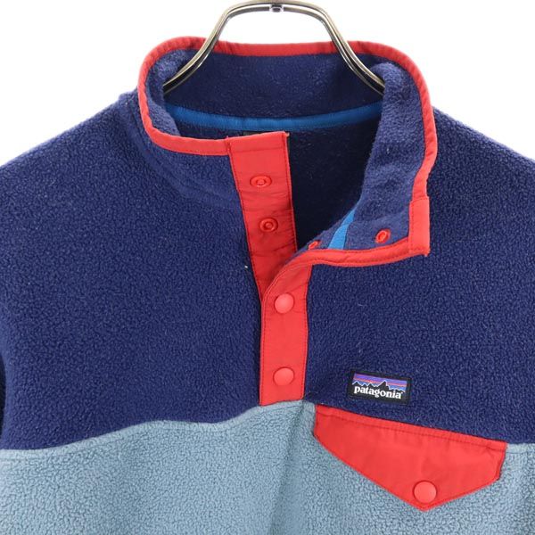 patagonia パタゴニア 65572 ハーフボタン フリースジャケット L 12 紺系 アウトドア キッズ