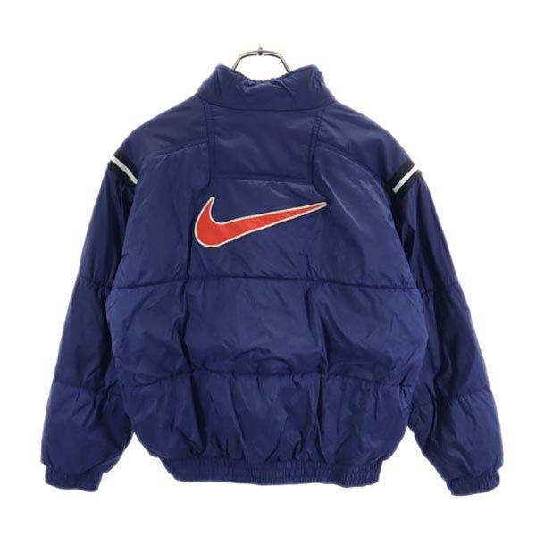 NIKE ナイキ 90s 白タグ 中綿ジャケット L(14-16) ネイビー系 キッズ