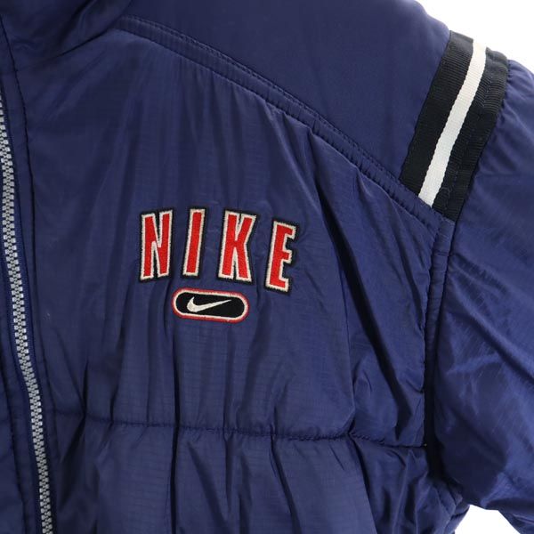 NIKE ナイキ 90s 白タグ 中綿ジャケット L(14-16) ネイビー系 キッズ