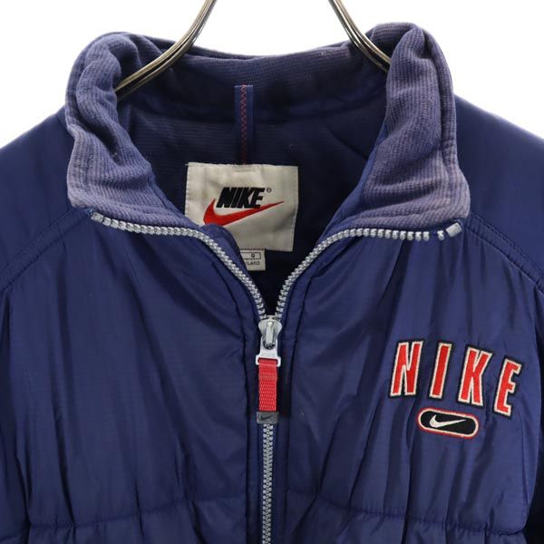 NIKE ナイキ 90s 白タグ 中綿ジャケット L(14-16) ネイビー系 キッズ