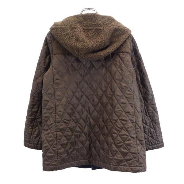 Pringle プリングル ボア切替 ジャケット UK8(8) 茶 キルティングライナー フード メンズ