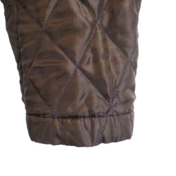 Pringle プリングル ボア切替 ジャケット UK8(8) 茶 キルティングライナー フード メンズ