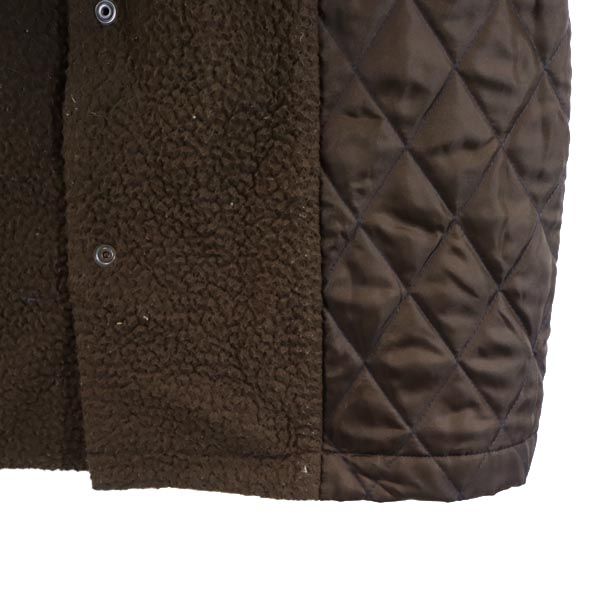Pringle プリングル ボア切替 ジャケット UK8(8) 茶 キルティングライナー フード メンズ