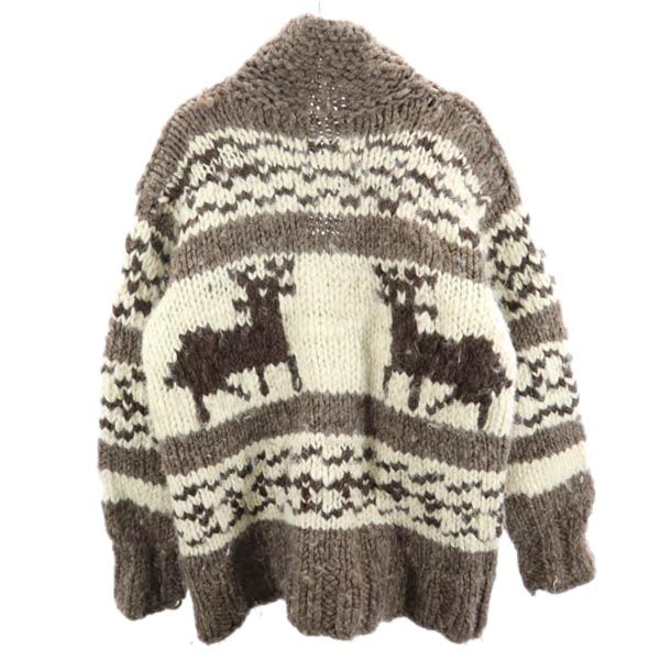 VINTAGE ヴィンテージ 80s カナダ製 ヴィンテージ ウール カウチンジャケット ブラウン系 ニット メンズ