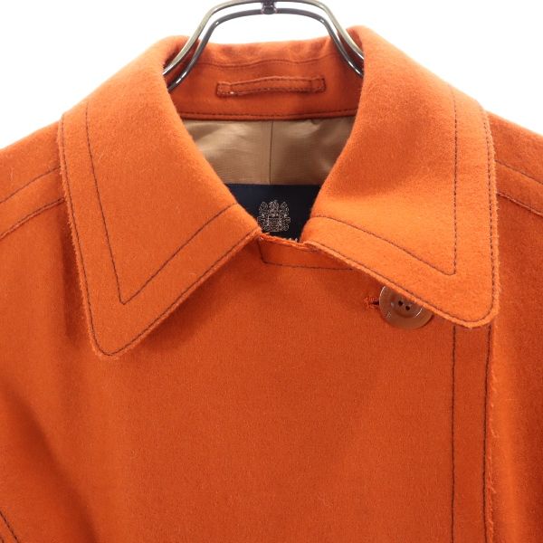 Aquascutum アクアスキュータム 日本製 ウールブレンド ピーコート 8 オレンジ レディース