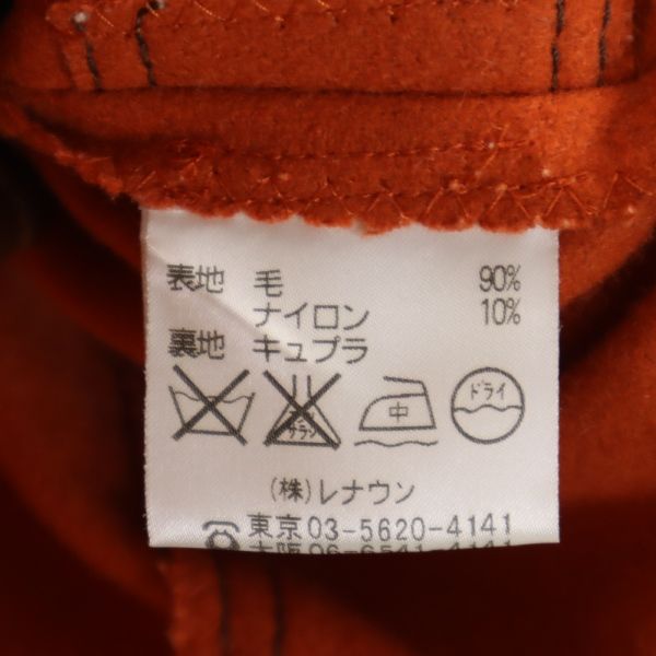 Aquascutum アクアスキュータム 日本製 ウールブレンド ピーコート 8 オレンジ レディース