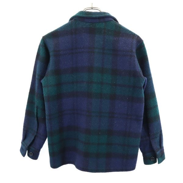 BEMIDJI ベミジ USA製 ウールブレンド チェック シャツジャケット 14 ネイビー系 キッズ