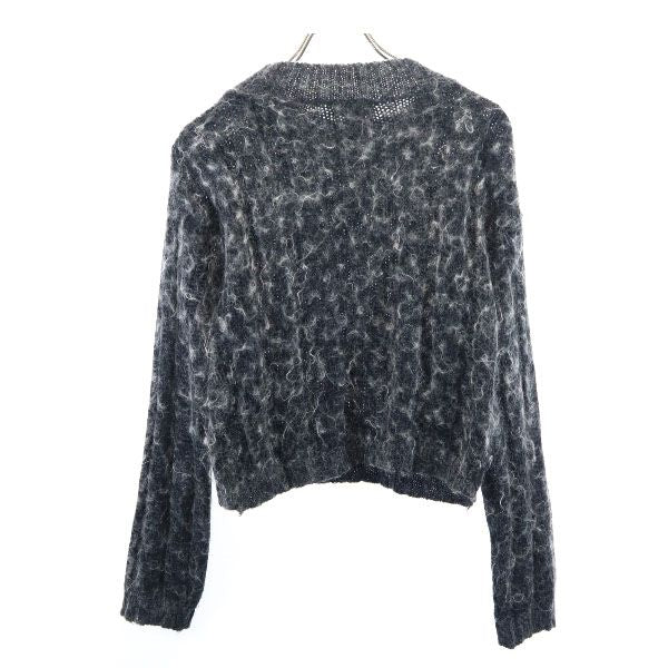 Glory US USA製 モヘヤブレンド 総柄 長袖 ニット 黒系 セーター レディース
