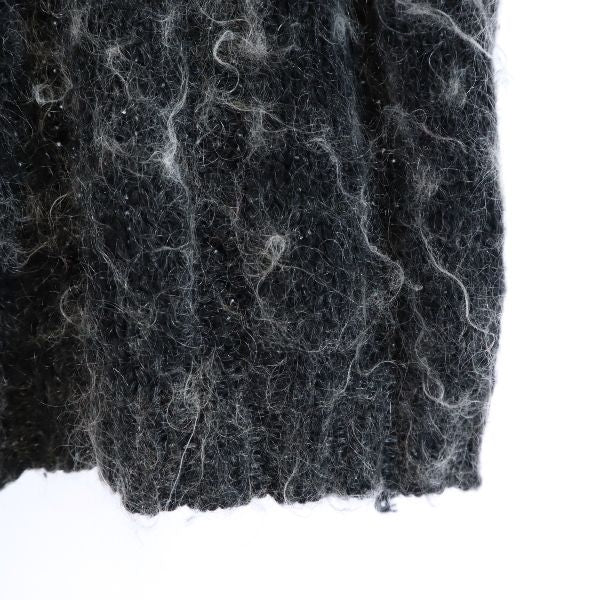 Glory US USA製 モヘヤブレンド 総柄 長袖 ニット 黒系 セーター レディース