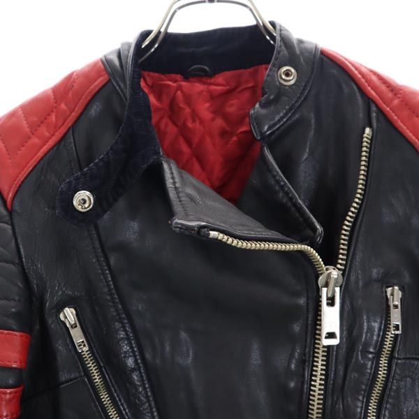 ECHTES LEDER 80s ヴィンテージ ライダースジャケット 40 ブラック系 裏キルティング レディース