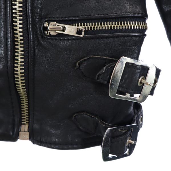 ECHTES LEDER 80s ヴィンテージ ライダースジャケット 40 ブラック系 裏キルティング レディース
