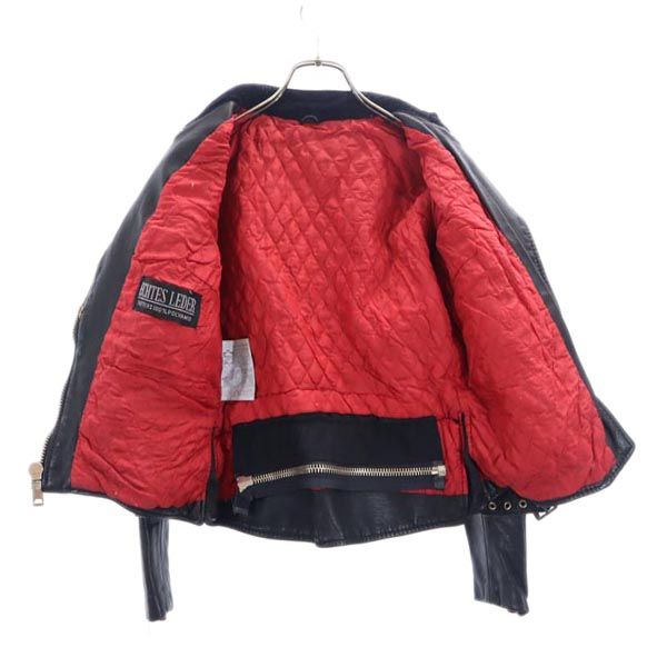 ECHTES LEDER 80s ヴィンテージ ライダースジャケット 40 ブラック系 裏キルティング レディース