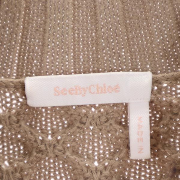 SEE BY CHLOE シーバイクロエ 半袖 ニット M ベージュ系 デザインセーター レディース