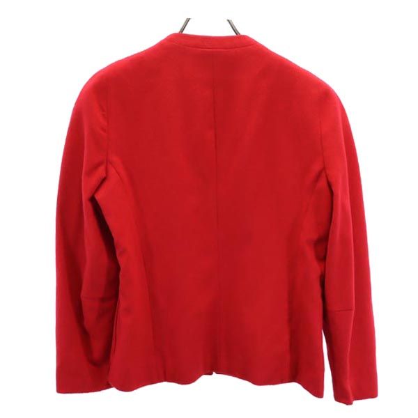 BALLY バリー ウールブレンド ノーカラージャケット USA6 レッド系 レディース