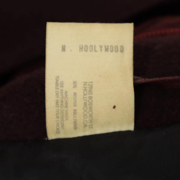 N.HOOLYWOOD エヌハリウッド 日本製 ウールブレンド フーデッド ジャケット 38 ボルドー レディース
