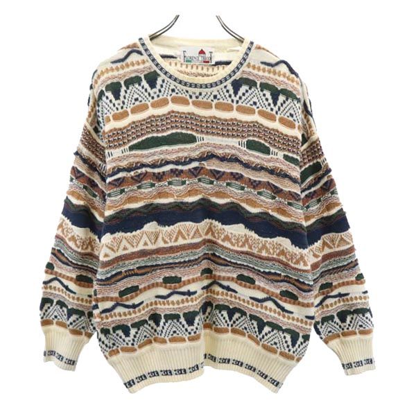 フローレンストリコット 総柄 長袖 セーター M FLORENCE TRICOT ニット メンズ