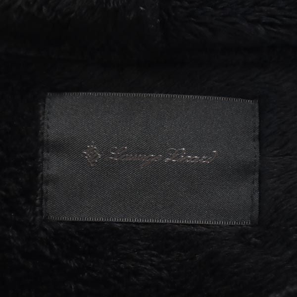 LOUNGE LIZARD ラウンジリザード 日本製 長袖 ボア パーカー 2 ブラック メンズ