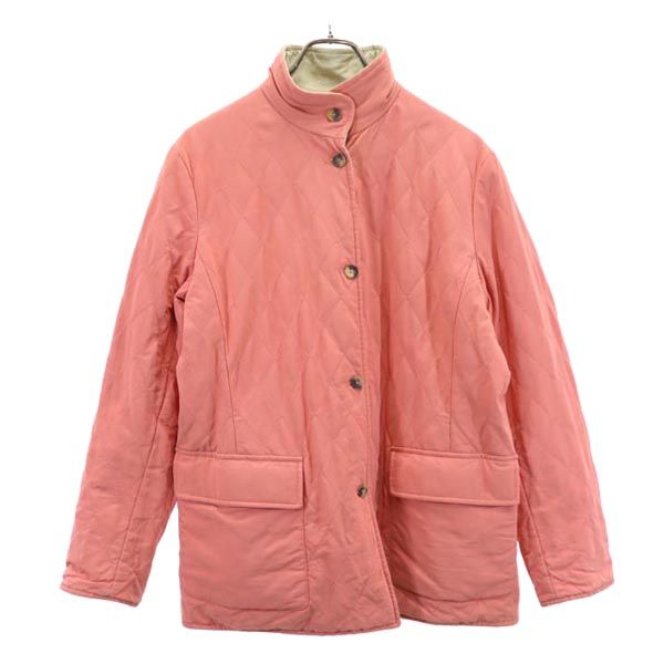 Loro Piana ロロピアーナ イタリア製 リバーシブル キルティングジャケット 46 サーモンピンク×ベージュ レディース
