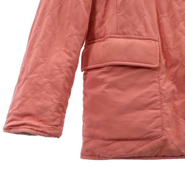 Loro Piana ロロピアーナ イタリア製 リバーシブル キルティングジャケット 46 サーモンピンク×ベージュ レディース