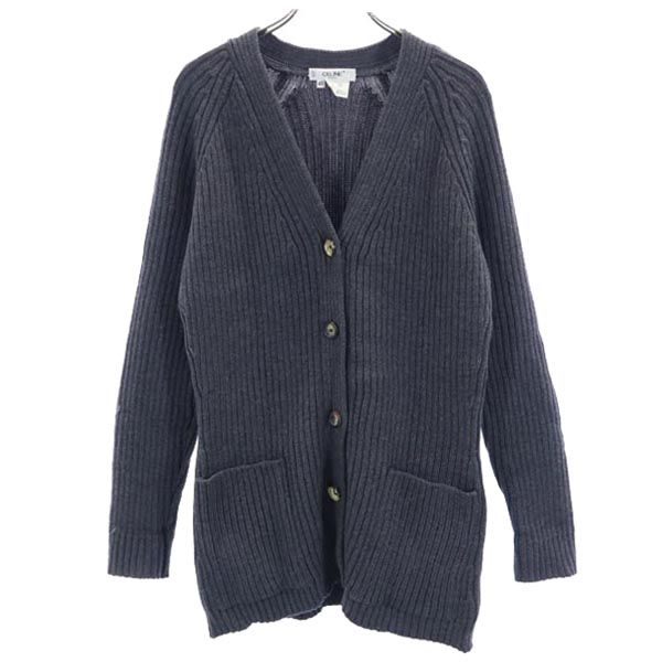 CELINE セリーヌ イタリア製 ウール 長袖 ニットカーディガン 40 グレー レディース
