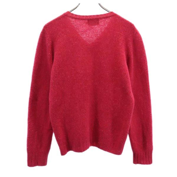 INVERALLAN インバーアラン 英国製 ウール 長袖 Vネック ニット 36 赤系 セーター メンズ