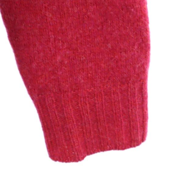 INVERALLAN インバーアラン 英国製 ウール 長袖 Vネック ニット 36 赤系 セーター メンズ